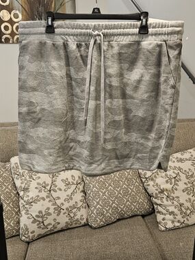 Maurices Gray Camo Drawstring Mini Skirt